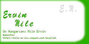 ervin mile business card